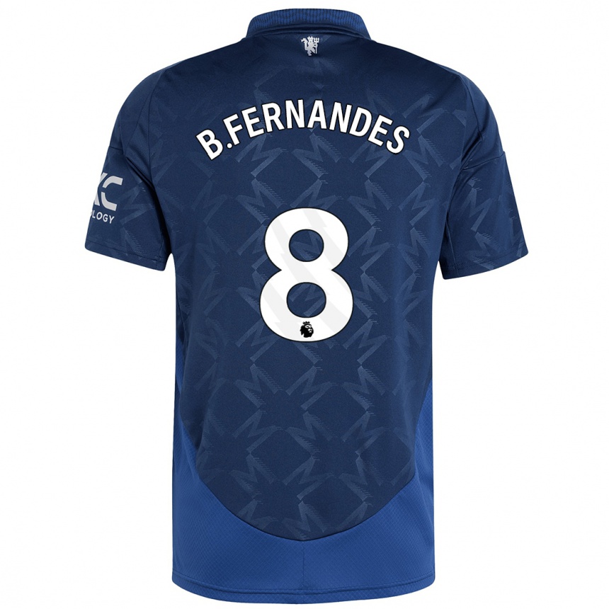 Kinder Fußball Bruno Fernandes #8 Indigo Auswärtstrikot Trikot 2024/25 T-Shirt Luxemburg