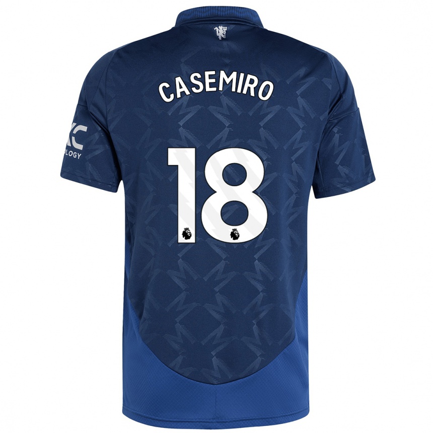 Kinder Fußball Casemiro #18 Indigo Auswärtstrikot Trikot 2024/25 T-Shirt Luxemburg