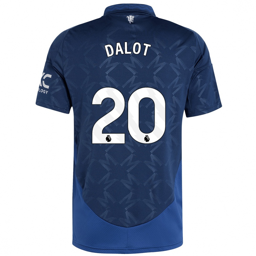 Kinder Fußball Diogo Dalot #20 Indigo Auswärtstrikot Trikot 2024/25 T-Shirt Luxemburg