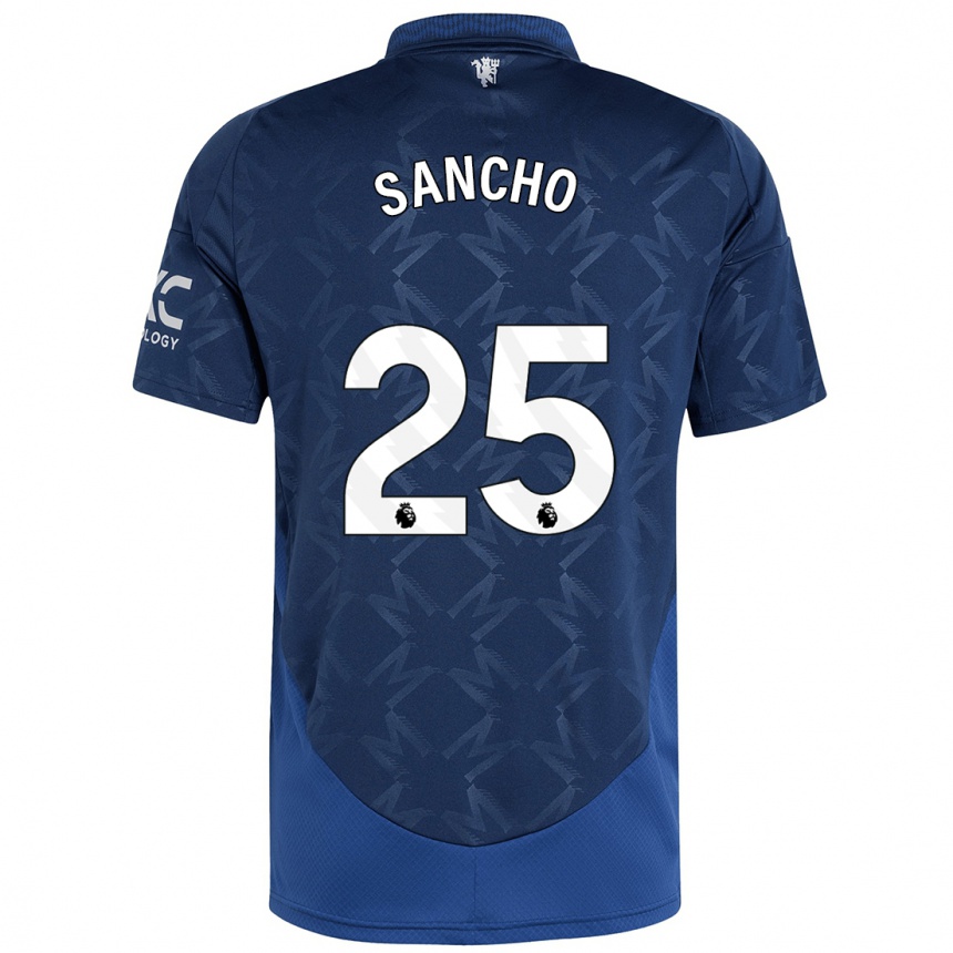 Kinder Fußball Jadon Sancho #25 Indigo Auswärtstrikot Trikot 2024/25 T-Shirt Luxemburg