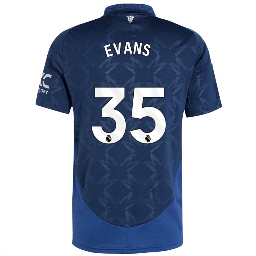 Kinder Fußball Jonny Evans #35 Indigo Auswärtstrikot Trikot 2024/25 T-Shirt Luxemburg