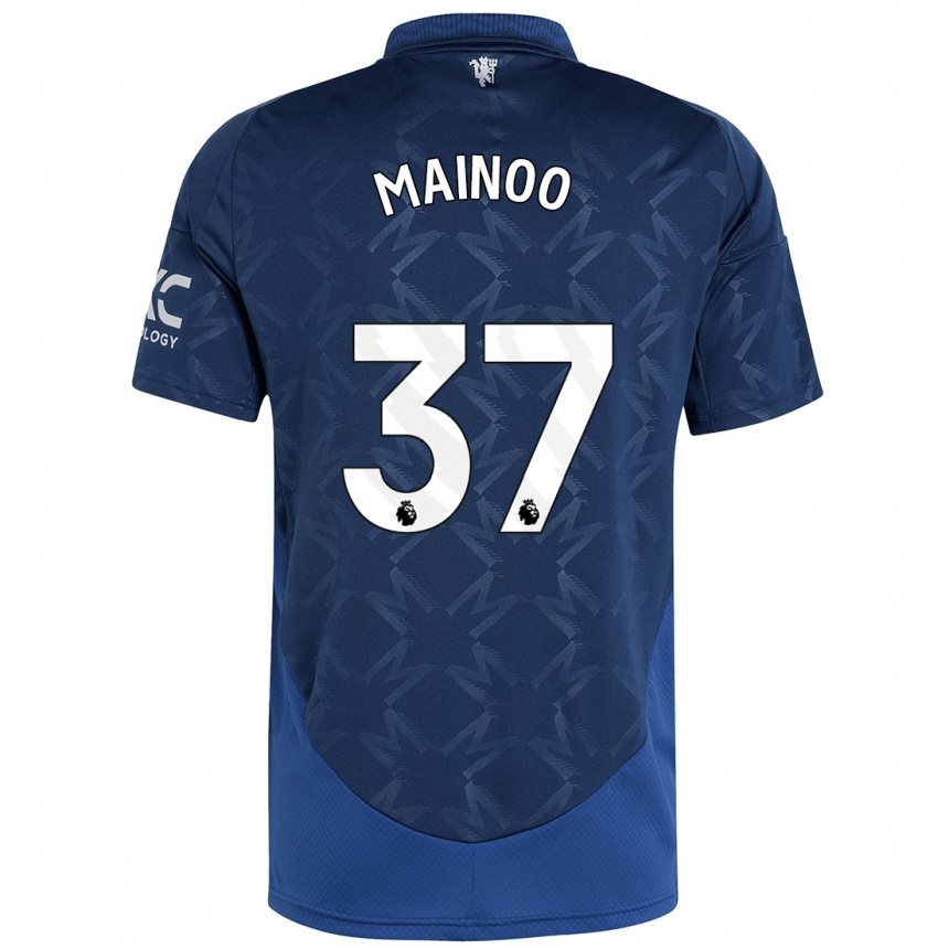 Kinder Fußball Kobbie Mainoo #37 Indigo Auswärtstrikot Trikot 2024/25 T-Shirt Luxemburg