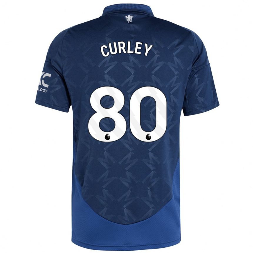 Kinder Fußball Ruben Curley #80 Indigo Auswärtstrikot Trikot 2024/25 T-Shirt Luxemburg