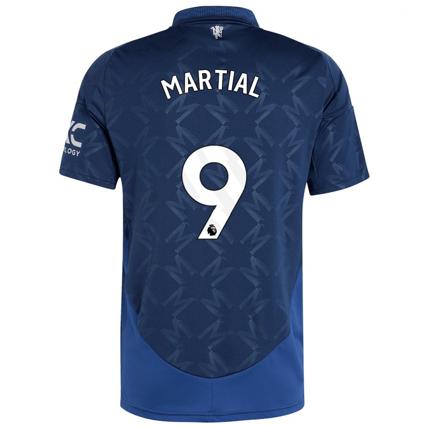 Kinder Fußball Anthony Martial #9 Indigo Auswärtstrikot Trikot 2024/25 T-Shirt Luxemburg