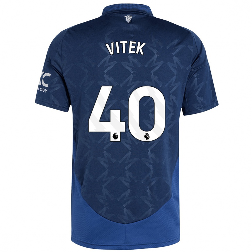 Kinder Fußball Radek Vitek #40 Indigo Auswärtstrikot Trikot 2024/25 T-Shirt Luxemburg