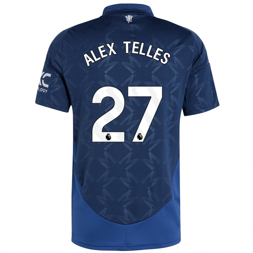 Kinder Fußball Alex Nicolao Telles #27 Indigo Auswärtstrikot Trikot 2024/25 T-Shirt Luxemburg