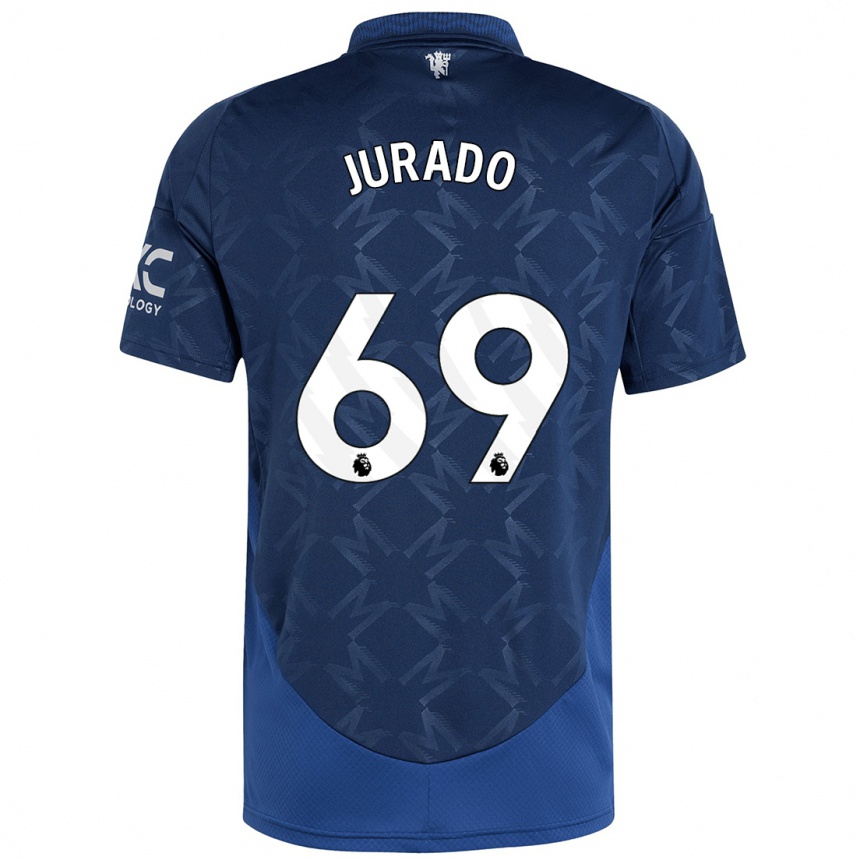 Kinder Fußball Marc Jurado #69 Indigo Auswärtstrikot Trikot 2024/25 T-Shirt Luxemburg