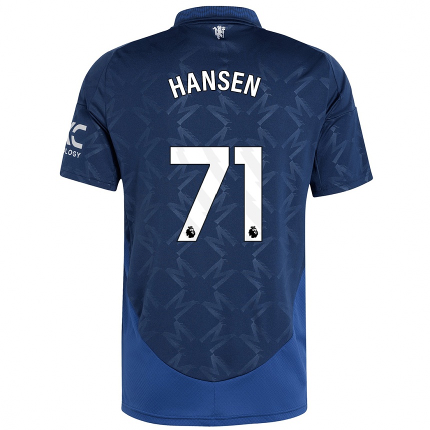 Kinder Fußball Isak Hansen-Aaroen #71 Indigo Auswärtstrikot Trikot 2024/25 T-Shirt Luxemburg