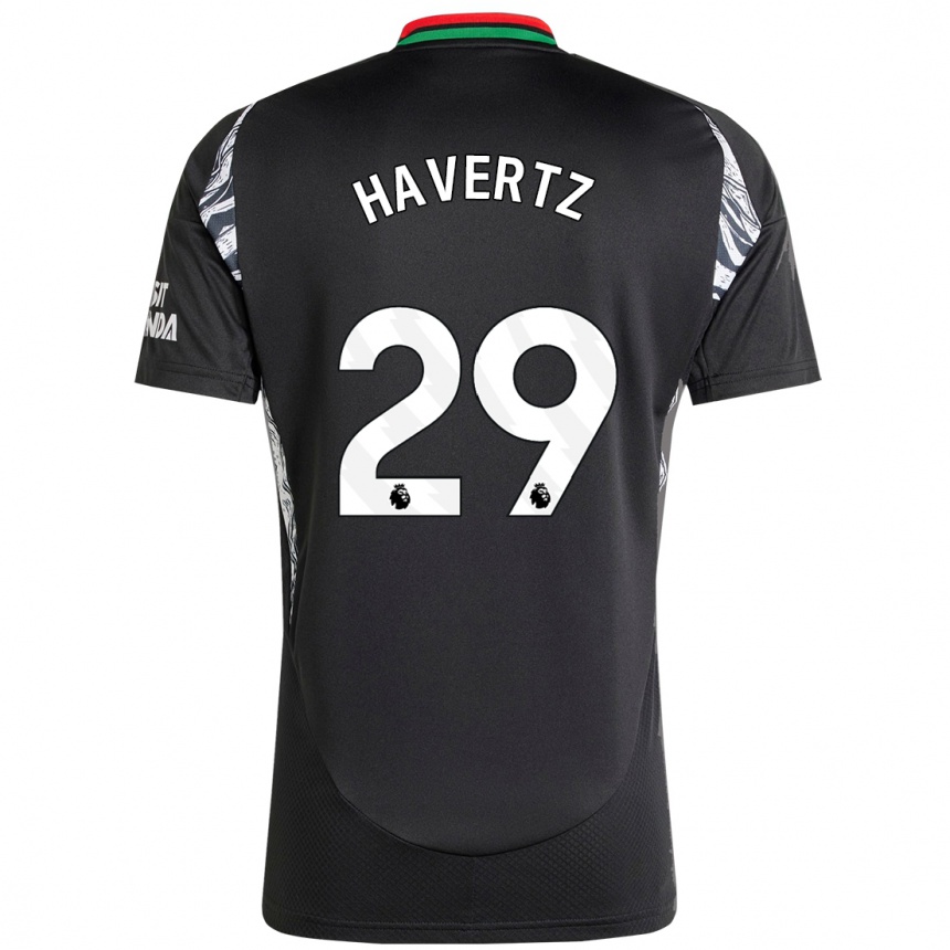 Kinder Fußball Kai Havertz #29 Schwarz Auswärtstrikot Trikot 2024/25 T-Shirt Luxemburg