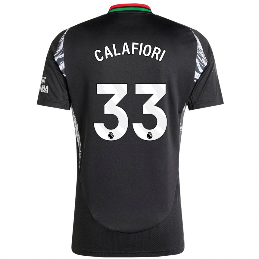 Kinder Fußball Riccardo Calafiori #33 Schwarz Auswärtstrikot Trikot 2024/25 T-Shirt Luxemburg