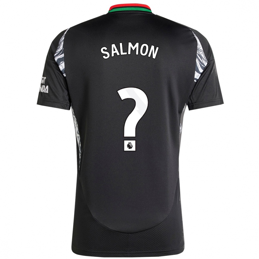 Kinder Fußball Marli Salmon #0 Schwarz Auswärtstrikot Trikot 2024/25 T-Shirt Luxemburg