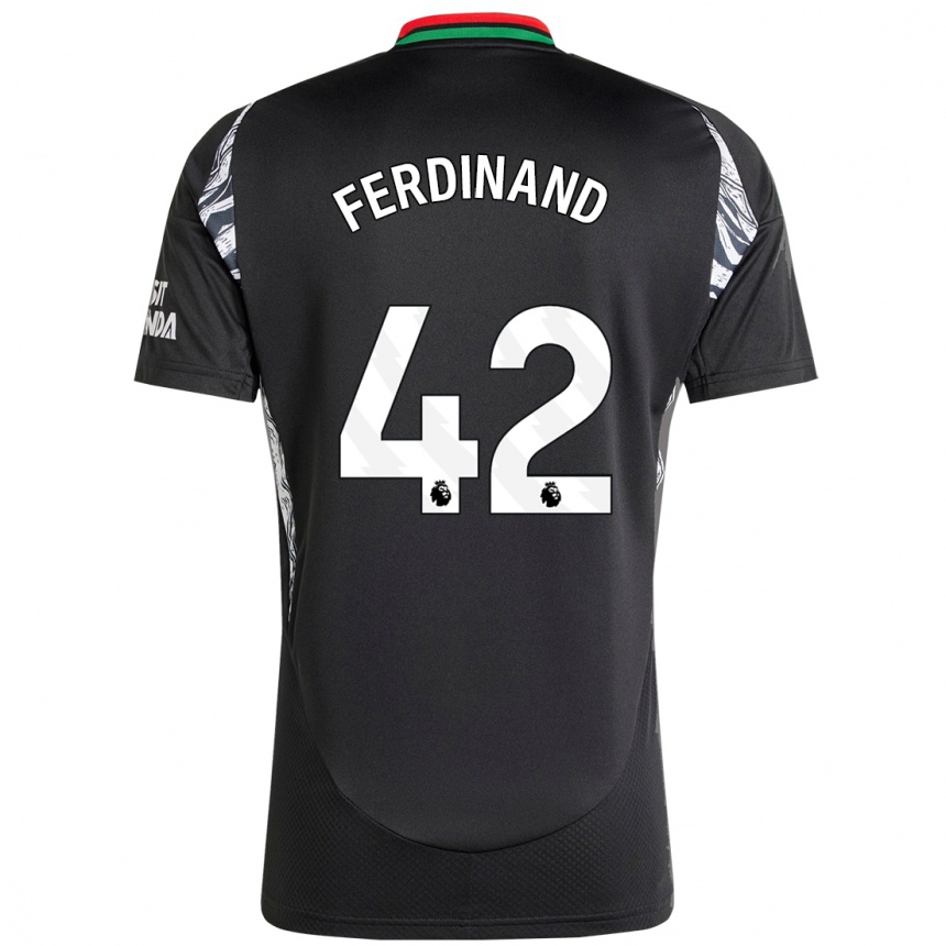 Kinder Fußball Seb Ferdinand #42 Schwarz Auswärtstrikot Trikot 2024/25 T-Shirt Luxemburg