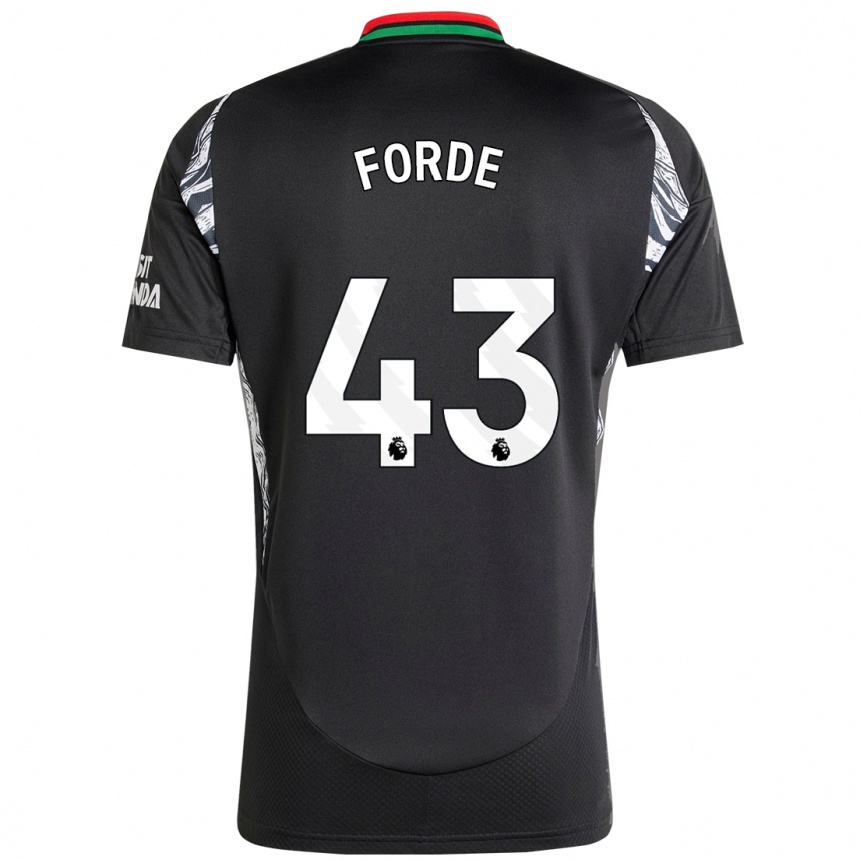 Kinder Fußball Romari Forde #43 Schwarz Auswärtstrikot Trikot 2024/25 T-Shirt Luxemburg