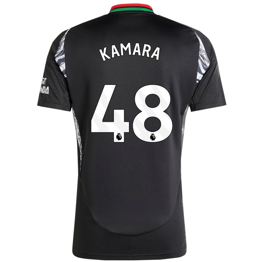 Kinder Fußball Osman Kamara #48 Schwarz Auswärtstrikot Trikot 2024/25 T-Shirt Luxemburg