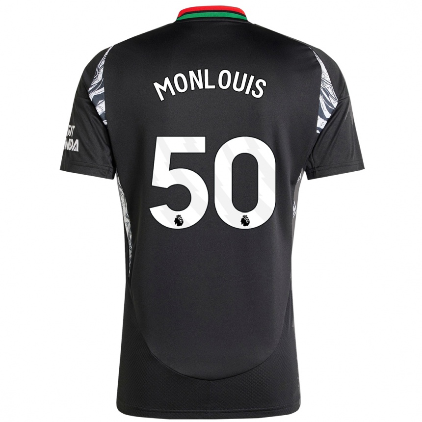 Kinder Fußball Zane Monlouis #50 Schwarz Auswärtstrikot Trikot 2024/25 T-Shirt Luxemburg