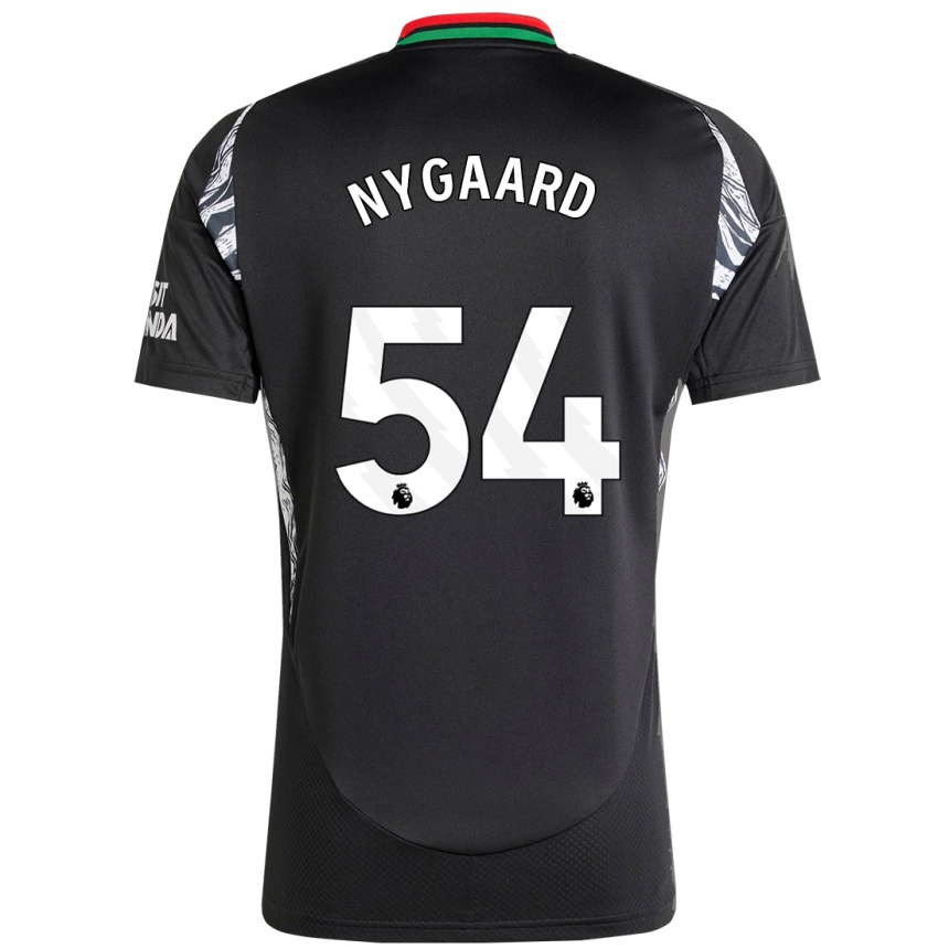 Kinder Fußball Lucas Nygaard #54 Schwarz Auswärtstrikot Trikot 2024/25 T-Shirt Luxemburg