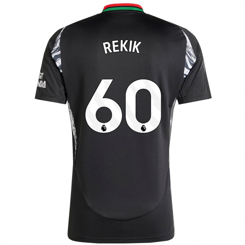 Kinder Fußball Omar Rekik #60 Schwarz Auswärtstrikot Trikot 2024/25 T-Shirt Luxemburg