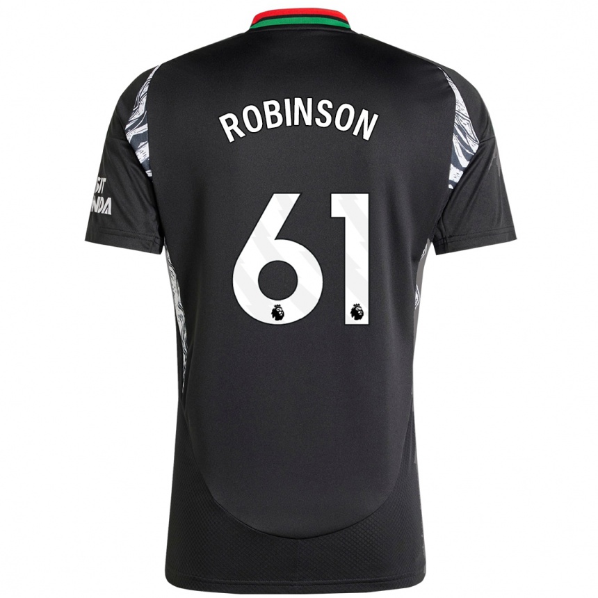 Kinder Fußball Josh Robinson #61 Schwarz Auswärtstrikot Trikot 2024/25 T-Shirt Luxemburg