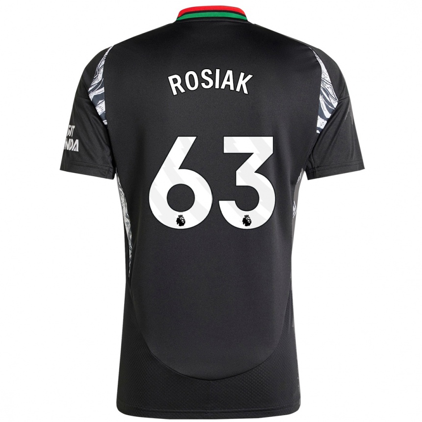 Kinder Fußball Michal Rosiak #63 Schwarz Auswärtstrikot Trikot 2024/25 T-Shirt Luxemburg