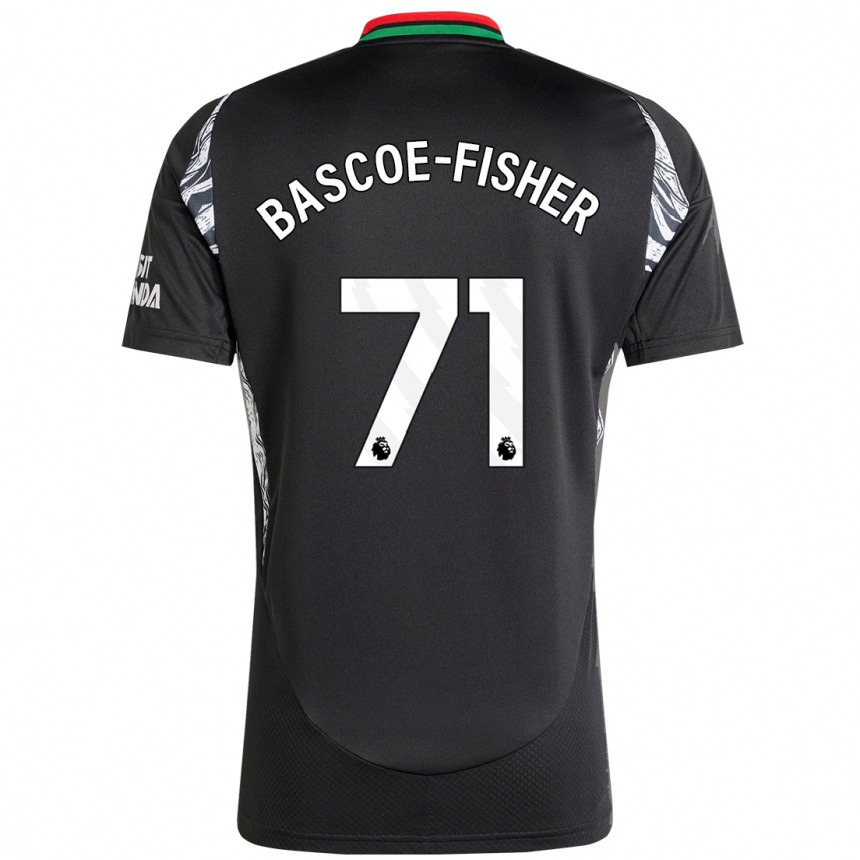 Kinder Fußball Jakai Bascoe-Fisher #71 Schwarz Auswärtstrikot Trikot 2024/25 T-Shirt Luxemburg