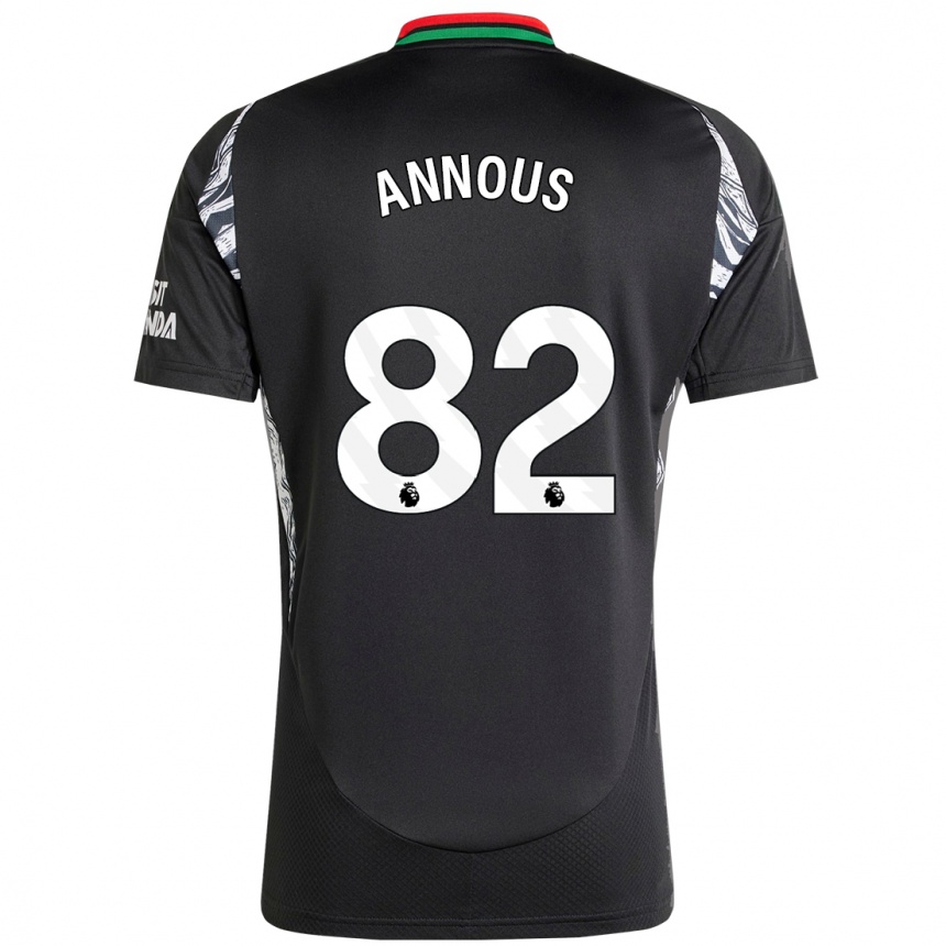 Kinder Fußball Andre Annous #82 Schwarz Auswärtstrikot Trikot 2024/25 T-Shirt Luxemburg