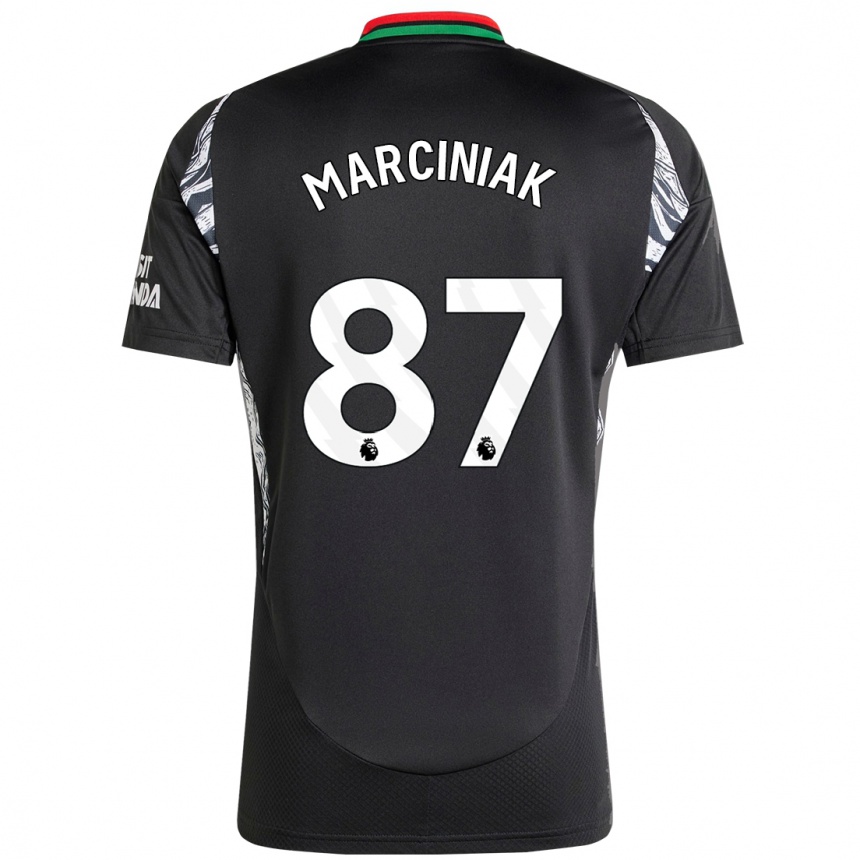 Kinder Fußball Alex Marciniak #87 Schwarz Auswärtstrikot Trikot 2024/25 T-Shirt Luxemburg