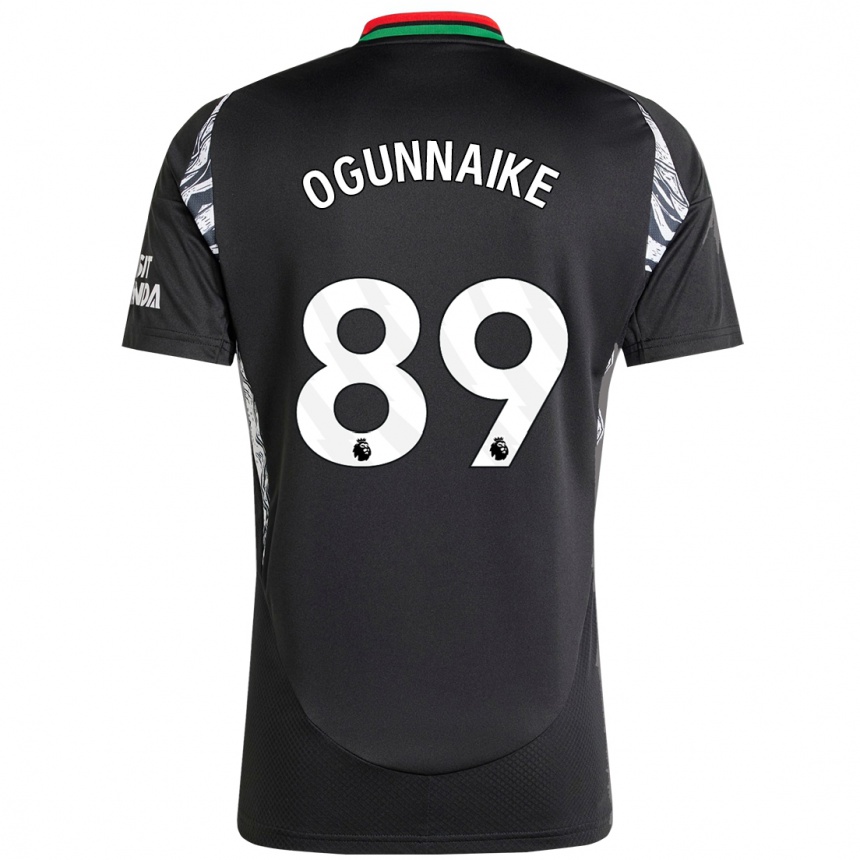 Kinder Fußball Josh Ogunnaike #89 Schwarz Auswärtstrikot Trikot 2024/25 T-Shirt Luxemburg