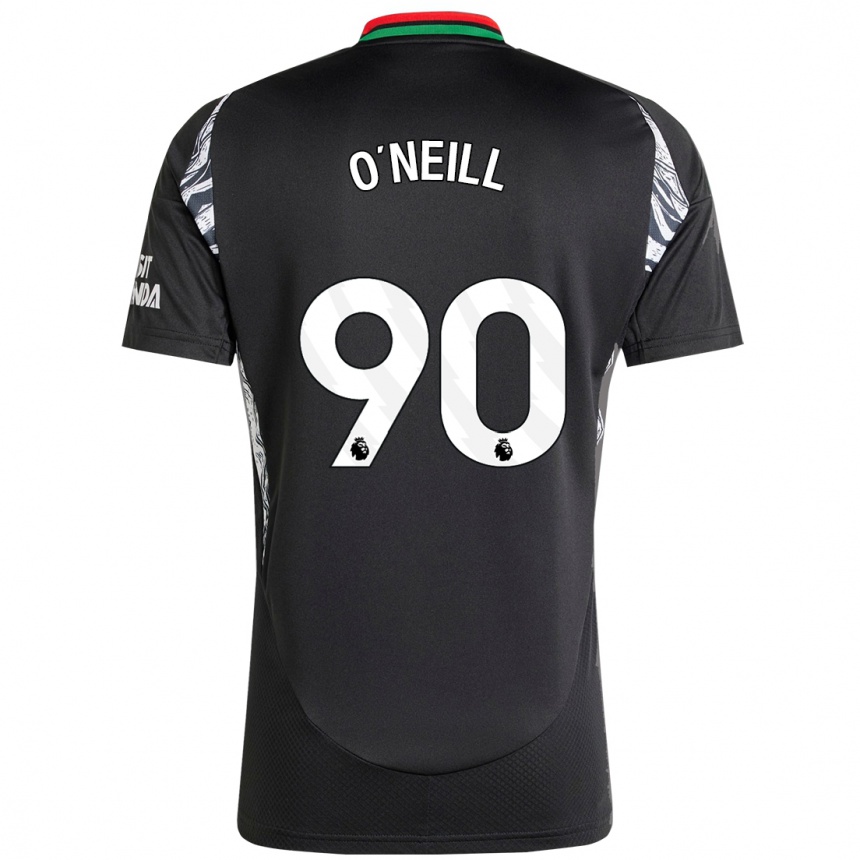 Kinder Fußball Ceadach O'neill #90 Schwarz Auswärtstrikot Trikot 2024/25 T-Shirt Luxemburg