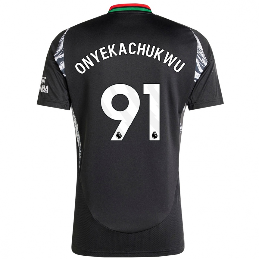 Kinder Fußball Samuel Onyekachukwu #91 Schwarz Auswärtstrikot Trikot 2024/25 T-Shirt Luxemburg