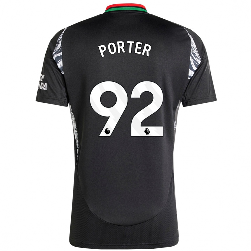 Kinder Fußball Jack Porter #92 Schwarz Auswärtstrikot Trikot 2024/25 T-Shirt Luxemburg