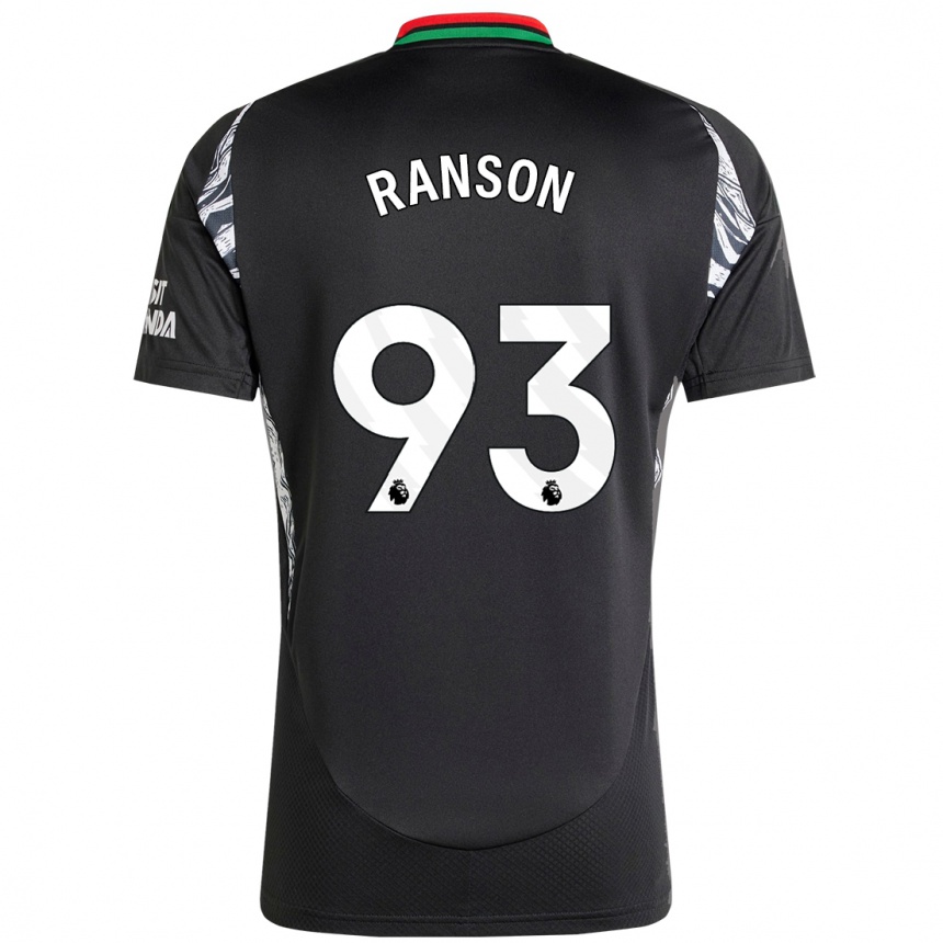 Kinder Fußball Khari Ranson #93 Schwarz Auswärtstrikot Trikot 2024/25 T-Shirt Luxemburg