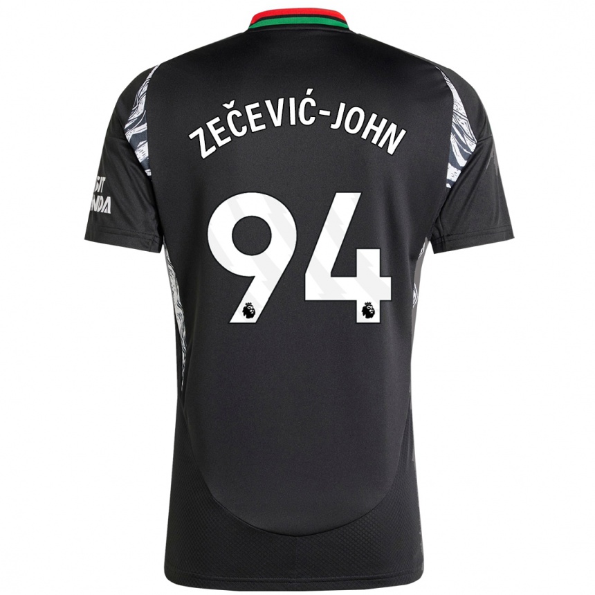 Kinder Fußball Louis Zečević-John #94 Schwarz Auswärtstrikot Trikot 2024/25 T-Shirt Luxemburg