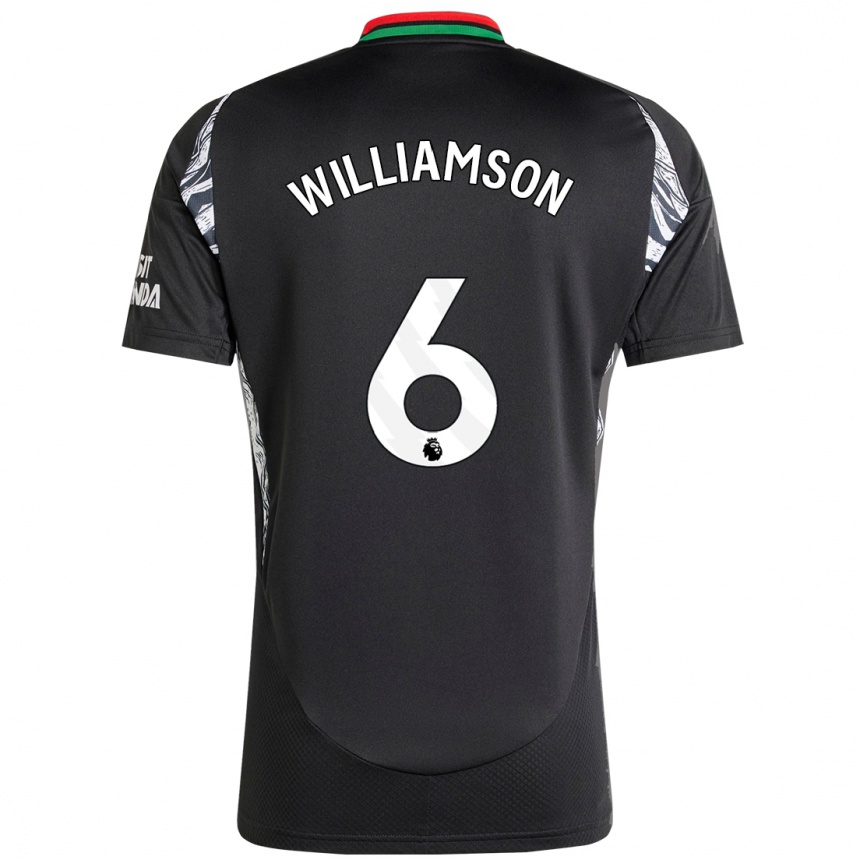 Kinder Fußball Leah Williamson #6 Schwarz Auswärtstrikot Trikot 2024/25 T-Shirt Luxemburg