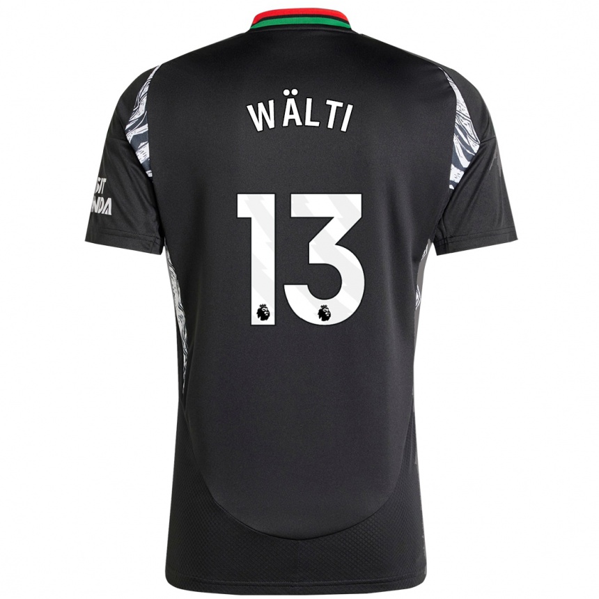 Kinder Fußball Lia Wälti #13 Schwarz Auswärtstrikot Trikot 2024/25 T-Shirt Luxemburg