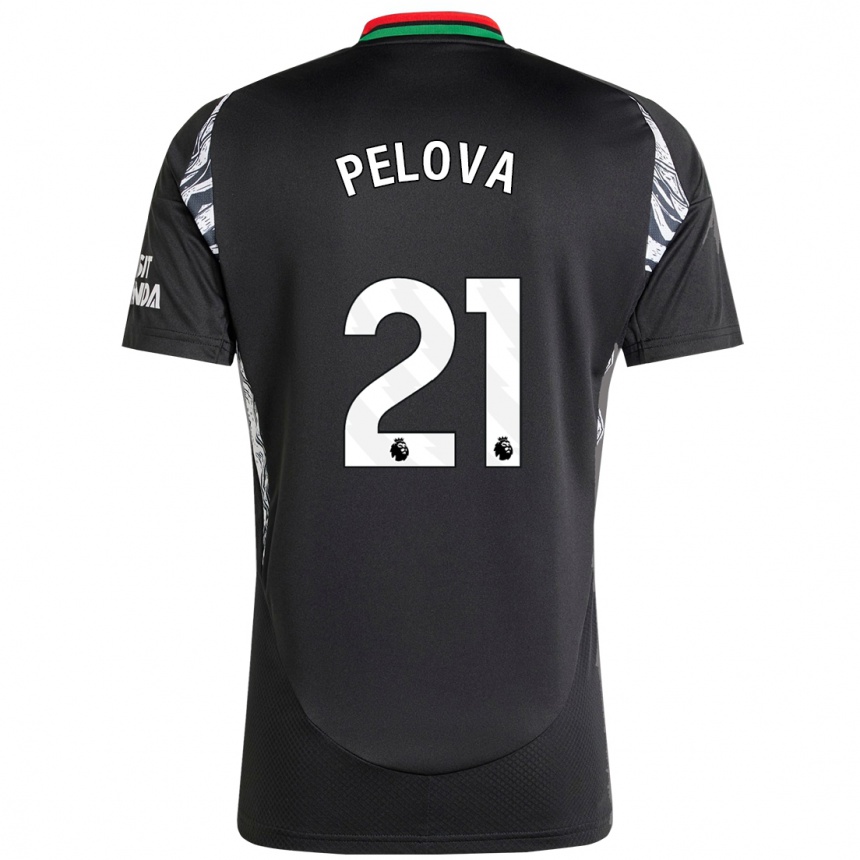 Kinder Fußball Victoria Pelova #21 Schwarz Auswärtstrikot Trikot 2024/25 T-Shirt Luxemburg