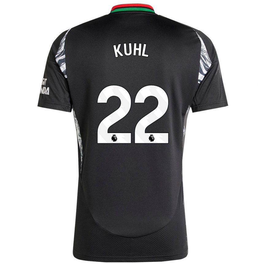 Kinder Fußball Kathrine Møller Kühl #22 Schwarz Auswärtstrikot Trikot 2024/25 T-Shirt Luxemburg