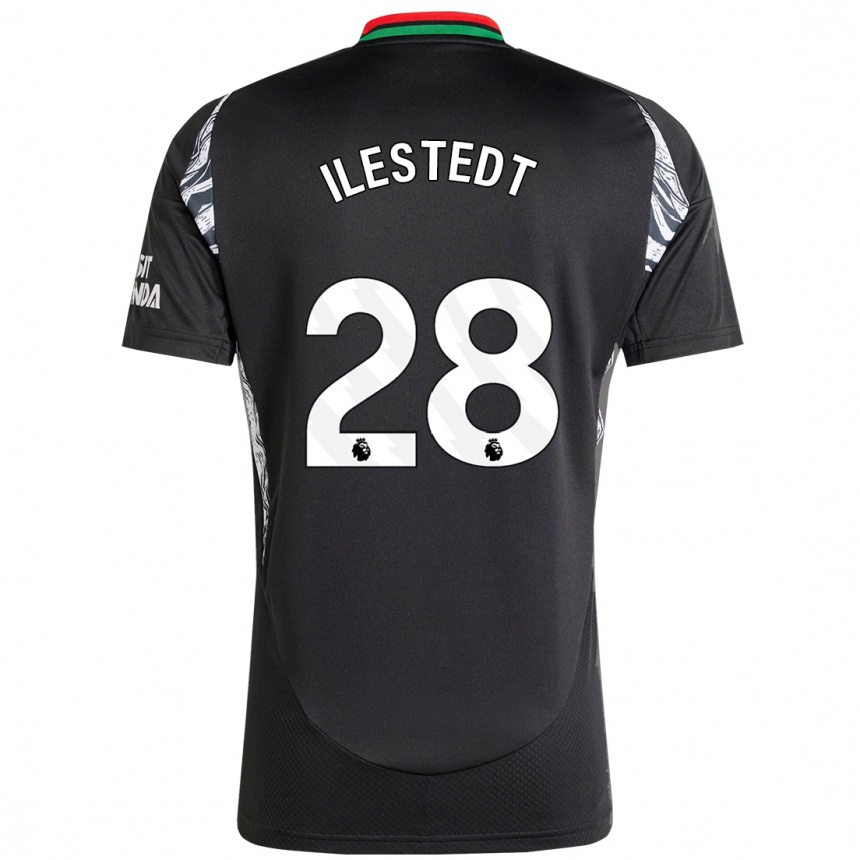 Kinder Fußball Amanda Ilestedt #28 Schwarz Auswärtstrikot Trikot 2024/25 T-Shirt Luxemburg