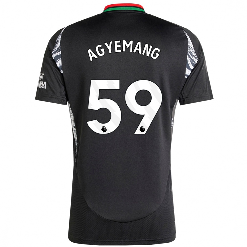 Kinder Fußball Michelle Agyemang #59 Schwarz Auswärtstrikot Trikot 2024/25 T-Shirt Luxemburg