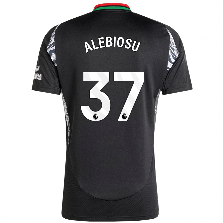 Kinder Fußball Ryan Alebiosu #37 Schwarz Auswärtstrikot Trikot 2024/25 T-Shirt Luxemburg