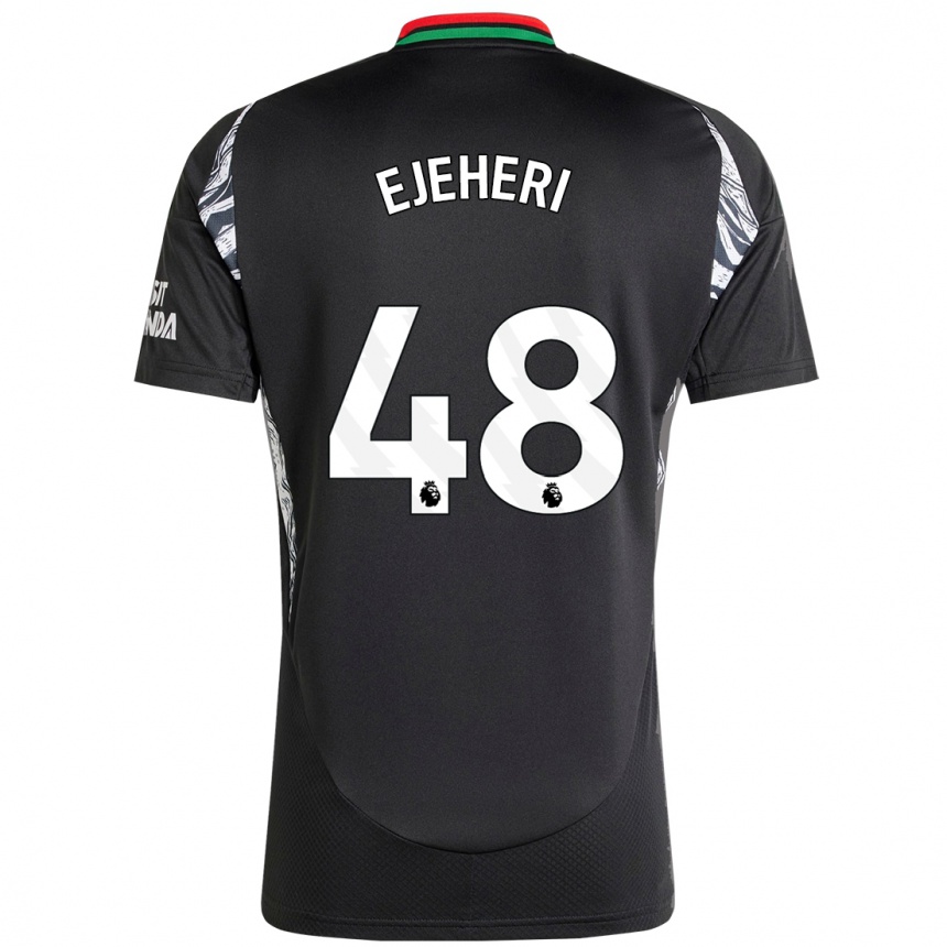 Kinder Fußball Ovie Ejeheri #48 Schwarz Auswärtstrikot Trikot 2024/25 T-Shirt Luxemburg