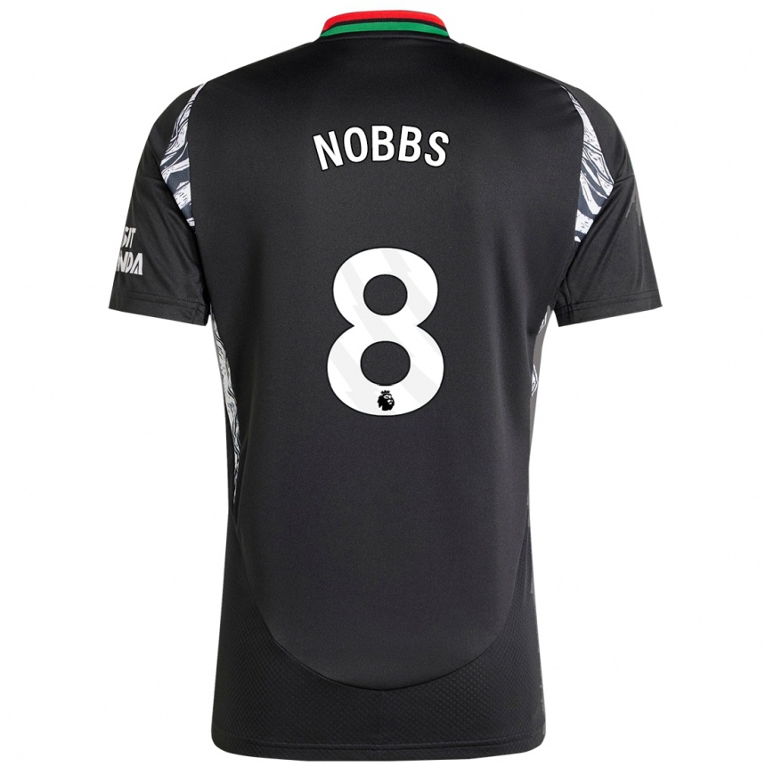 Kinder Fußball Nobbs #8 Schwarz Auswärtstrikot Trikot 2024/25 T-Shirt Luxemburg