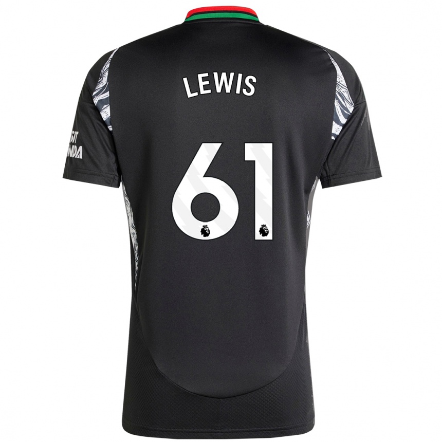 Kinder Fußball George Lewis #61 Schwarz Auswärtstrikot Trikot 2024/25 T-Shirt Luxemburg