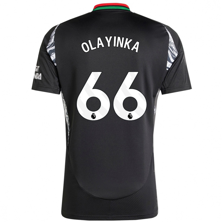 Kinder Fußball James Olayinka #66 Schwarz Auswärtstrikot Trikot 2024/25 T-Shirt Luxemburg