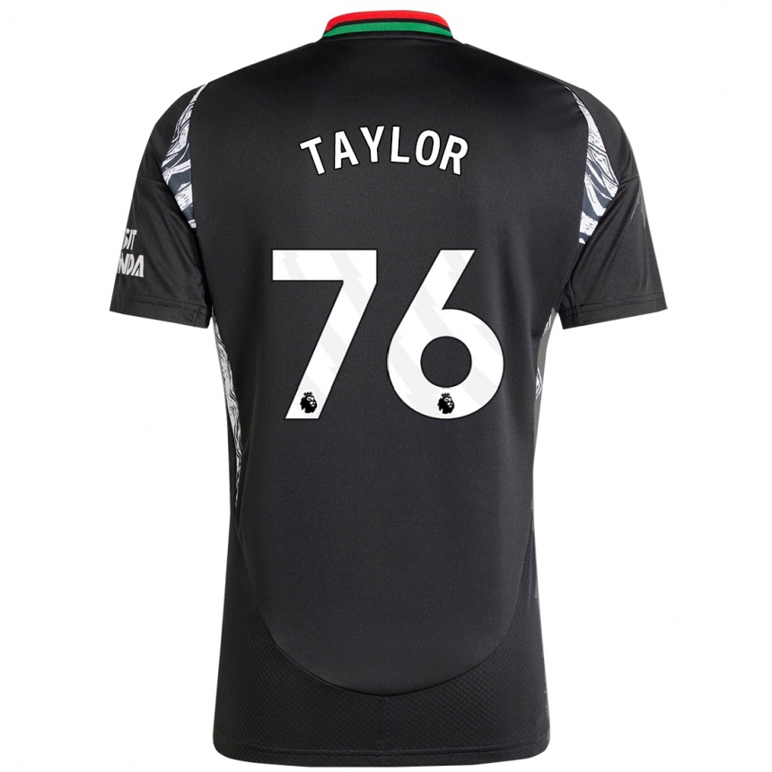 Kinder Fußball Kido Taylor Hart #76 Schwarz Auswärtstrikot Trikot 2024/25 T-Shirt Luxemburg