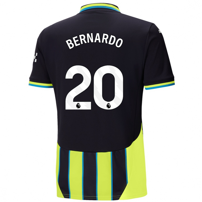 Kinder Fußball Bernardo Silva #20 Blaugelb Auswärtstrikot Trikot 2024/25 T-Shirt Luxemburg