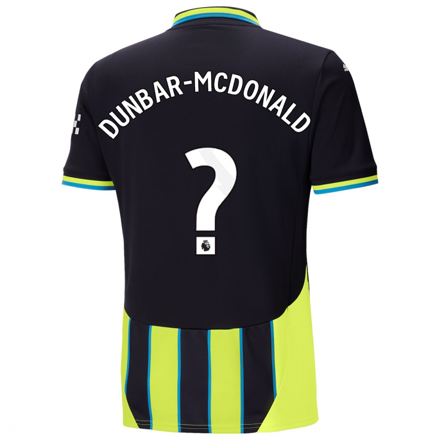 Kinder Fußball Christian Dunbar-Mcdonald #0 Blaugelb Auswärtstrikot Trikot 2024/25 T-Shirt Luxemburg