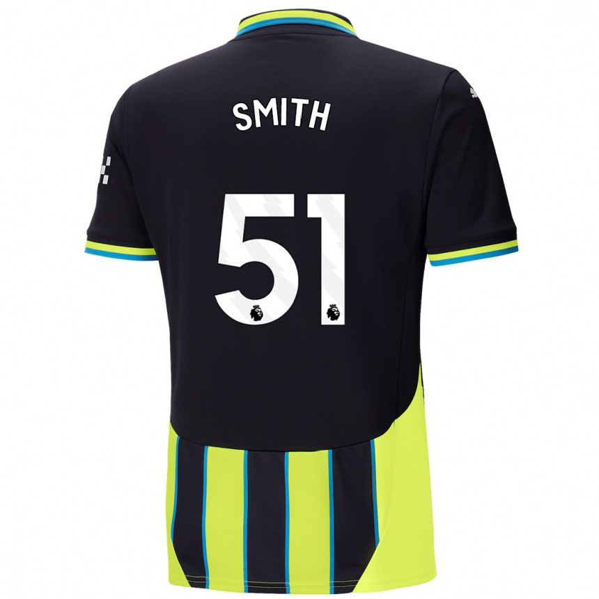 Kinder Fußball Isaac Smith #51 Blaugelb Auswärtstrikot Trikot 2024/25 T-Shirt Luxemburg