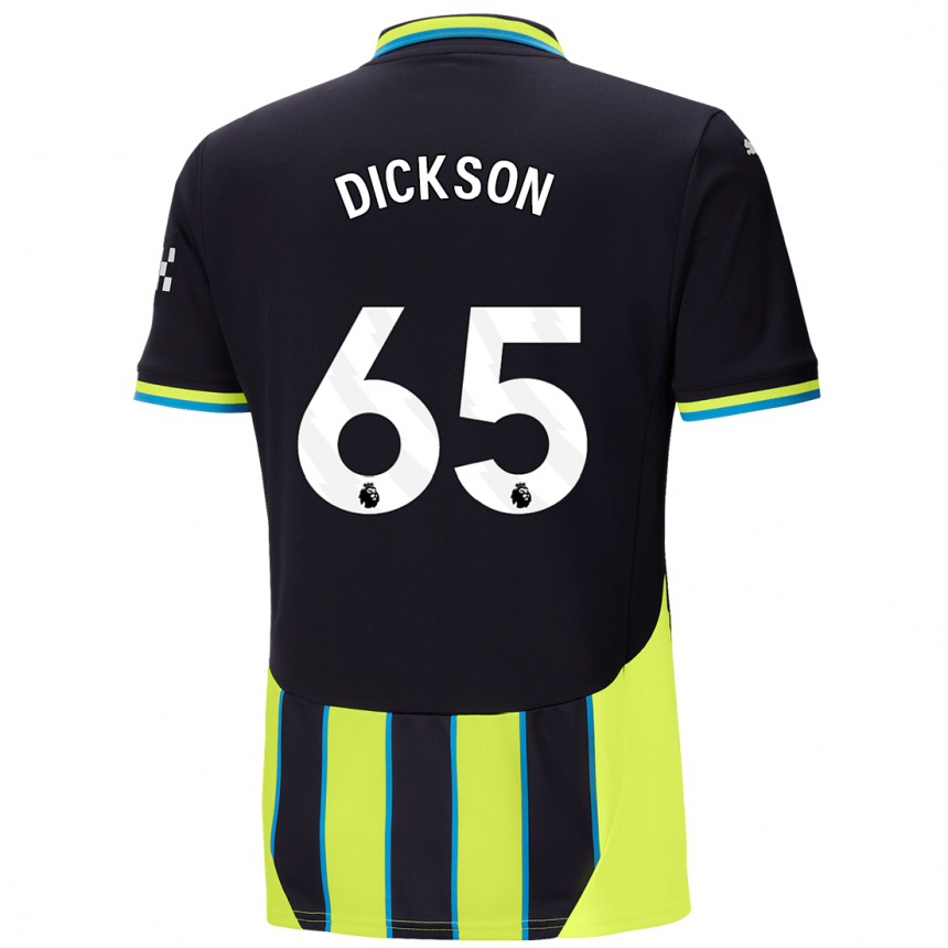 Kinder Fußball Will Dickson #65 Blaugelb Auswärtstrikot Trikot 2024/25 T-Shirt Luxemburg