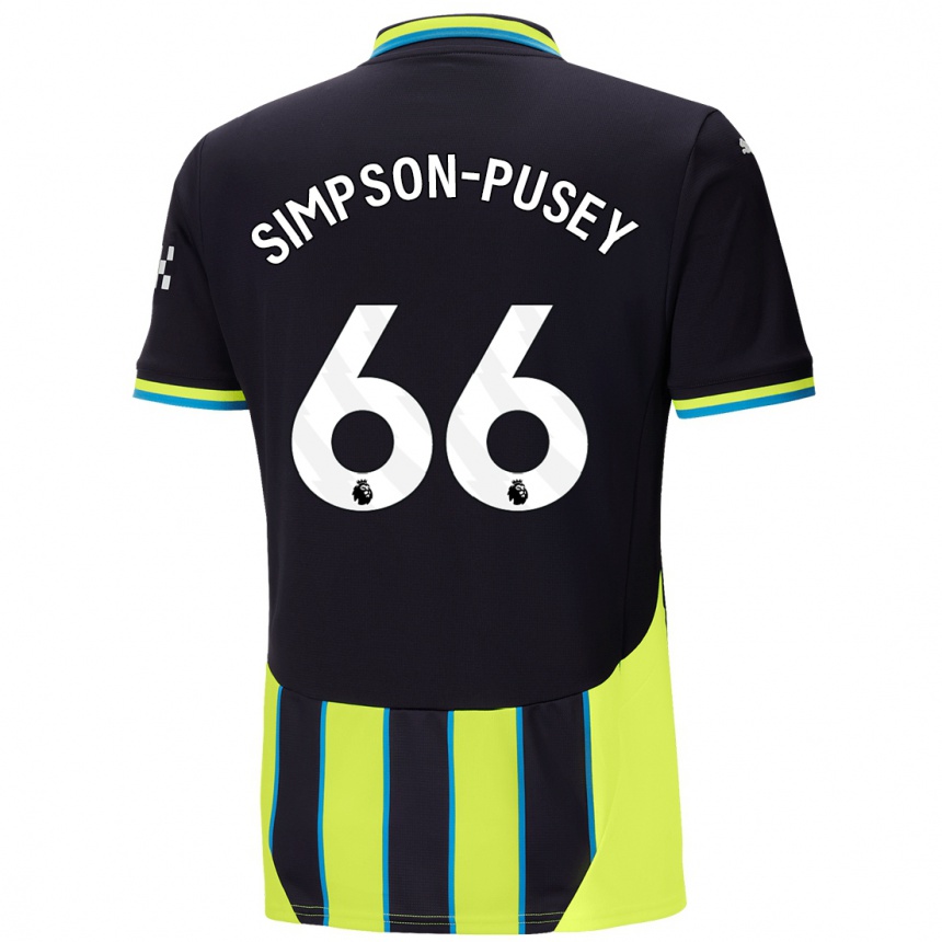 Kinder Fußball Jahmai Simpson-Pusey #66 Blaugelb Auswärtstrikot Trikot 2024/25 T-Shirt Luxemburg