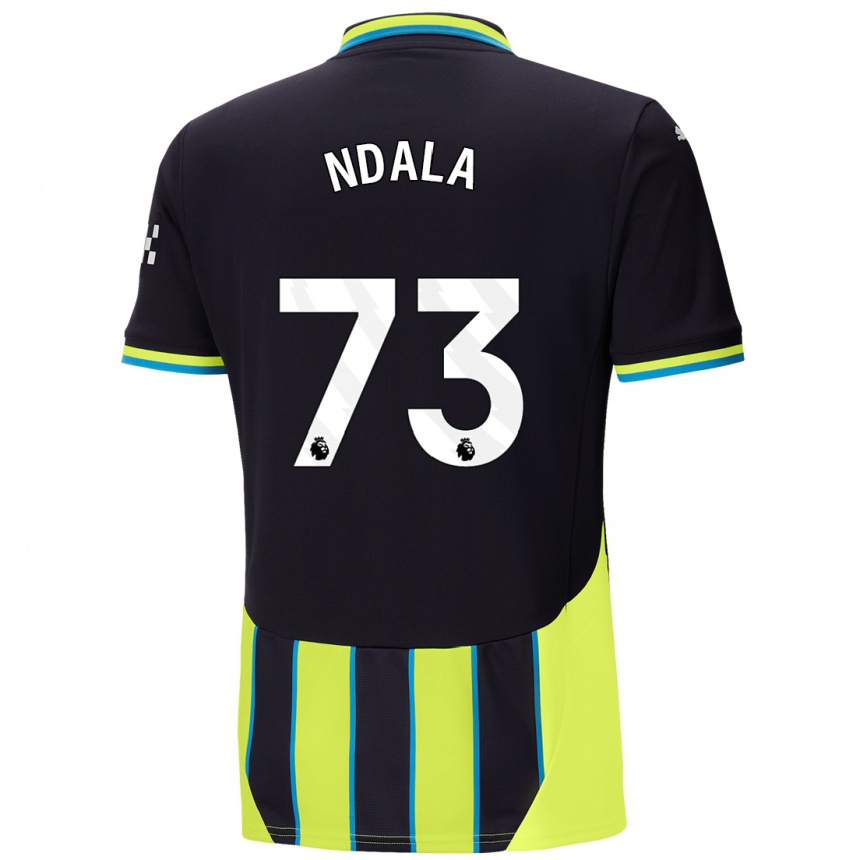 Kinder Fußball Joel Ndala #73 Blaugelb Auswärtstrikot Trikot 2024/25 T-Shirt Luxemburg